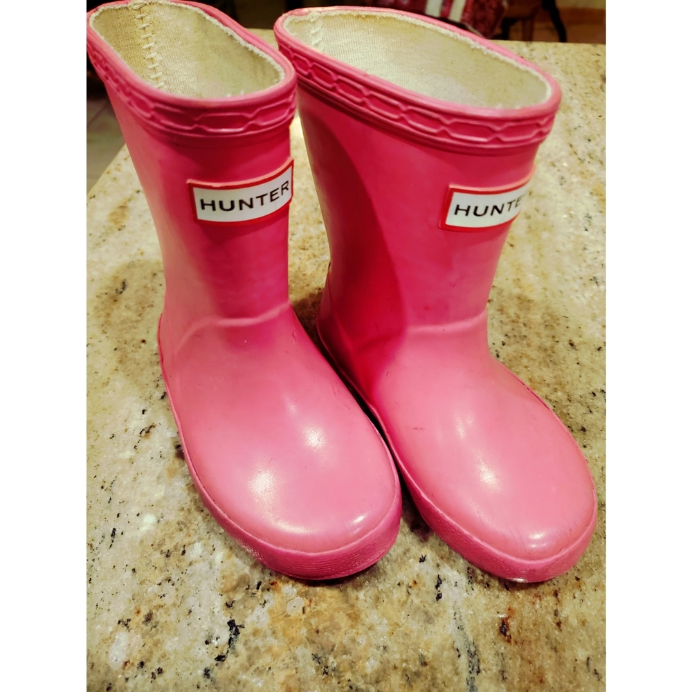 Pink Hunter Rain Boots Wellies
